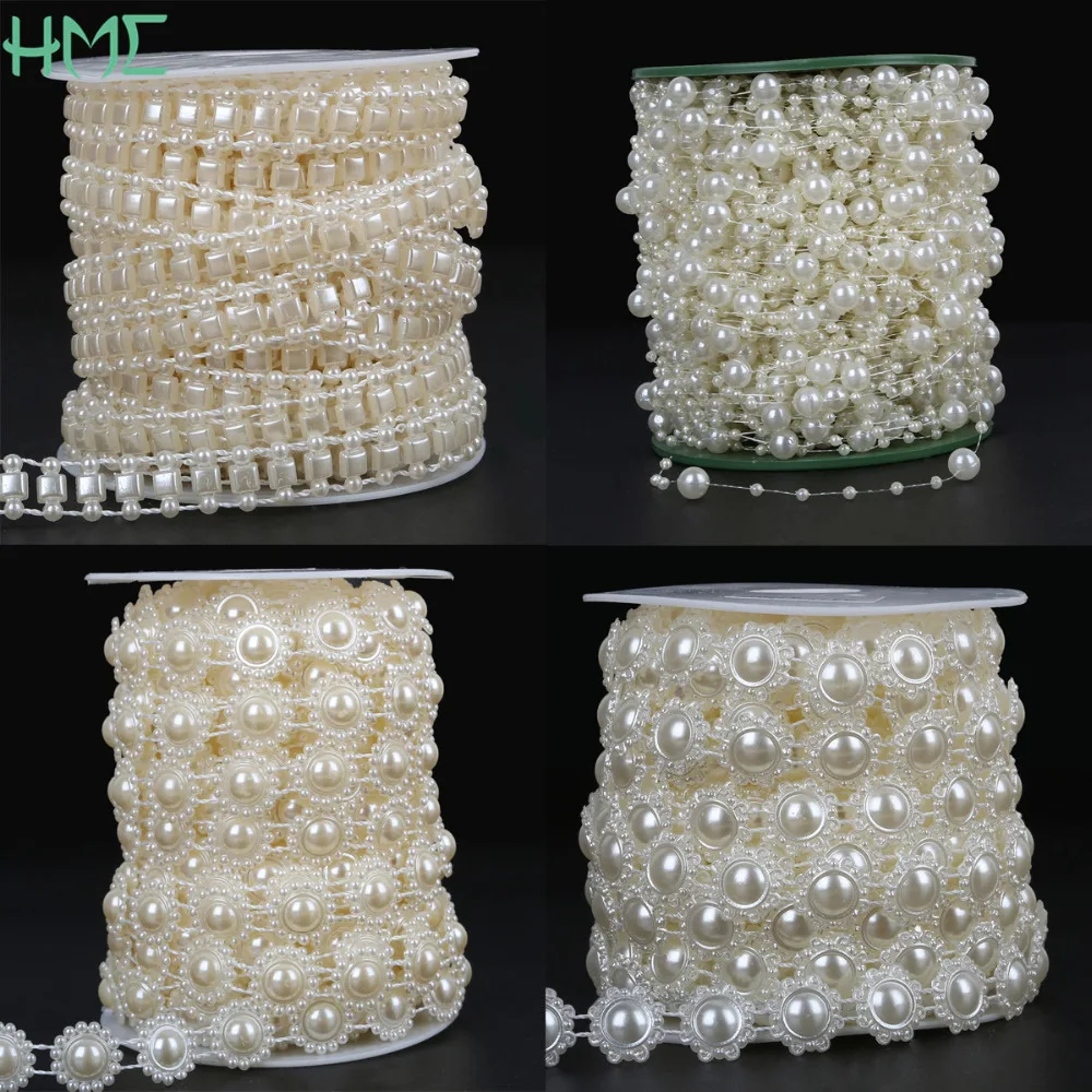 ABS Imitation Ivory Pearl Bead Chain Line Cord Thread Trim for DIY Wedding Party Decoration & Jewelry Findings Craft Accessories - Image 4