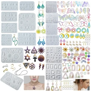 Earring Pendant Silicone Mold Epoxy Resin Mixed Style Jewelry Making Casting Molds DIY Charms Pendant Mould Creative Craft DIY